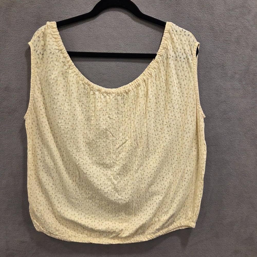 LOFT Eyelet Lace Sleeveless Top Blouse‎ Women's Size XXL? Dainty Delicate Casual